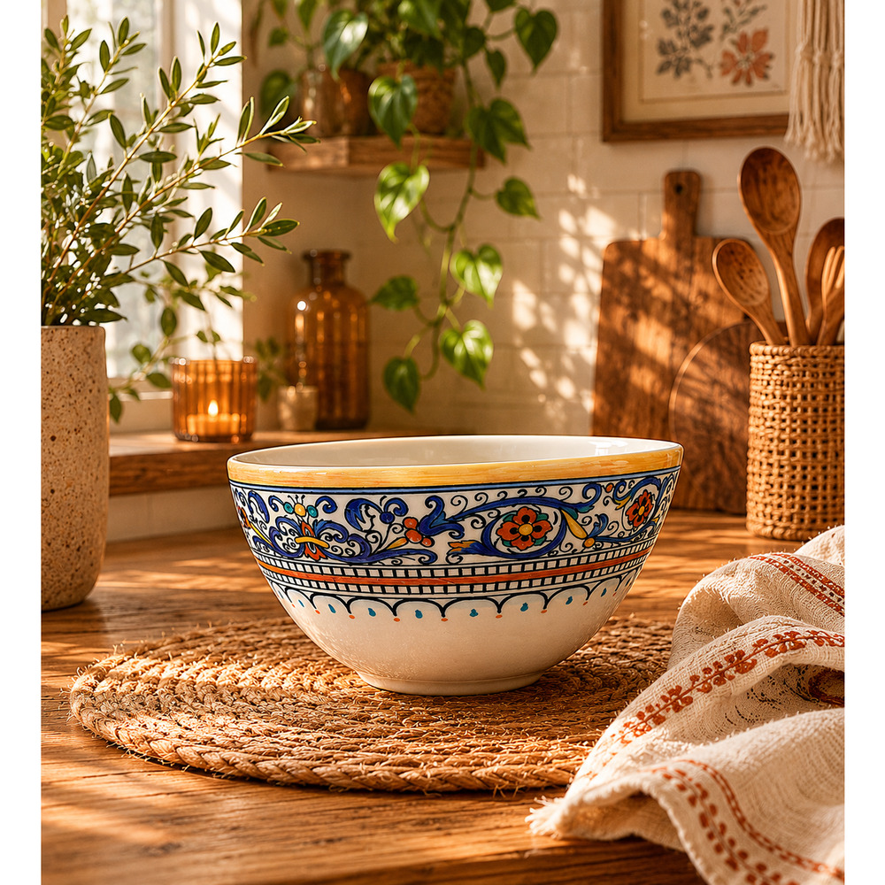 World Market Portugal Porto Large Salad Pasta Serving Mixing Bowl 5.5" x 10"